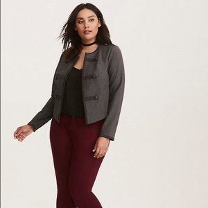 Torrid Charcoal Washed Military Jacket